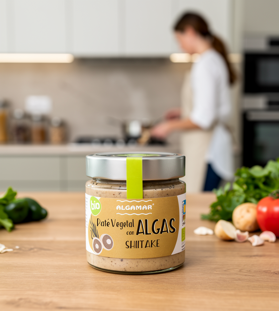 Cremă Tartinabilă Bio cu Alge și Ciuperci Shiitake Algamar - Deliciu Vegan Fără Gluten, 180g