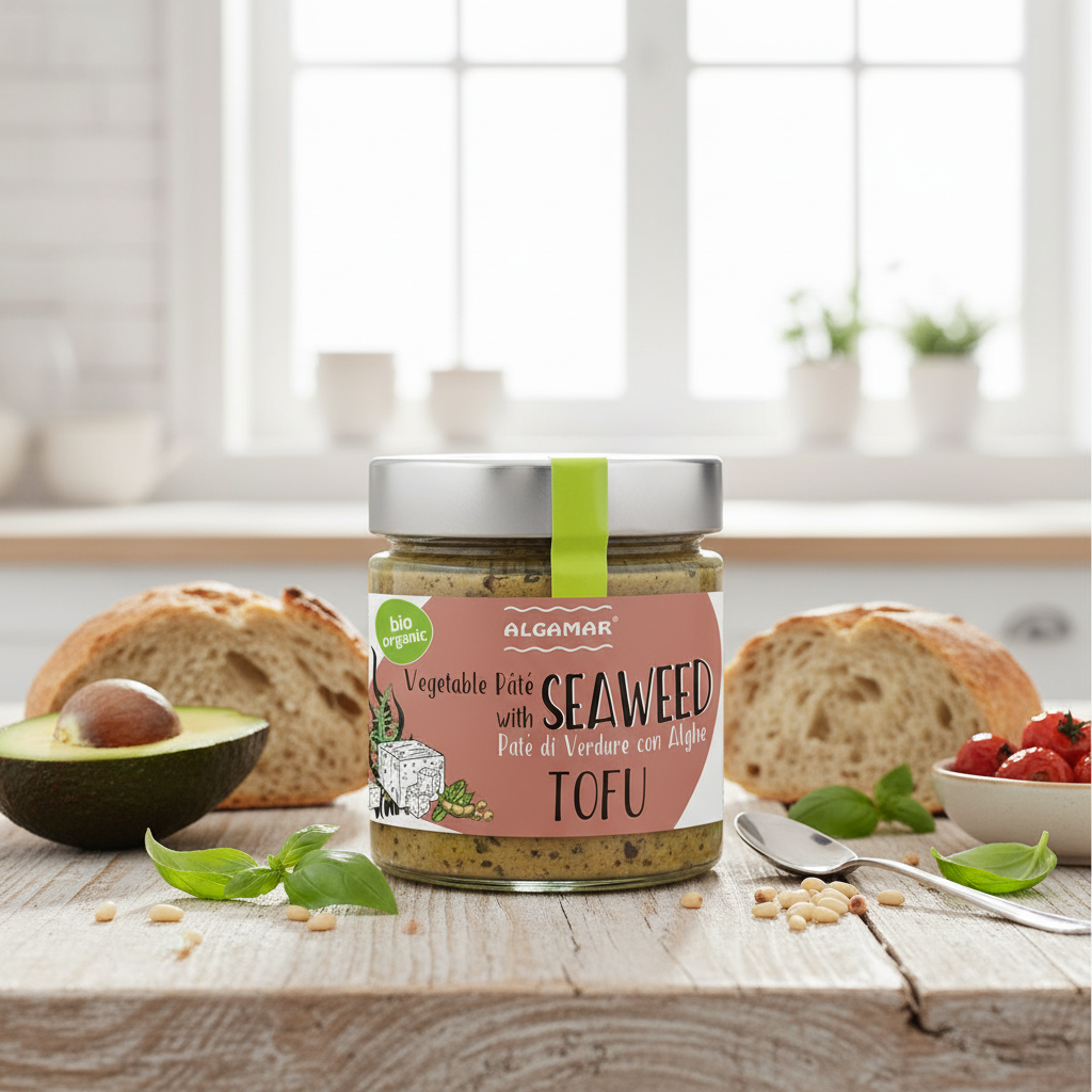 Cremă Tartinabilă Bio cu Alge Sea Spaghetti și Tofu - Pate Vegetal Vegan Algamar 180g 2