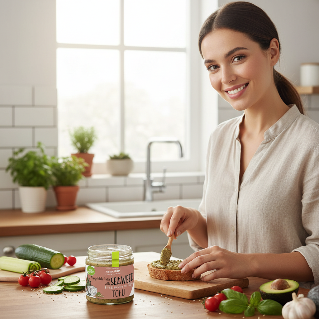 Cremă Tartinabilă Bio cu Alge Sea Spaghetti și Tofu - Pate Vegetal Vegan Algamar 180g 3