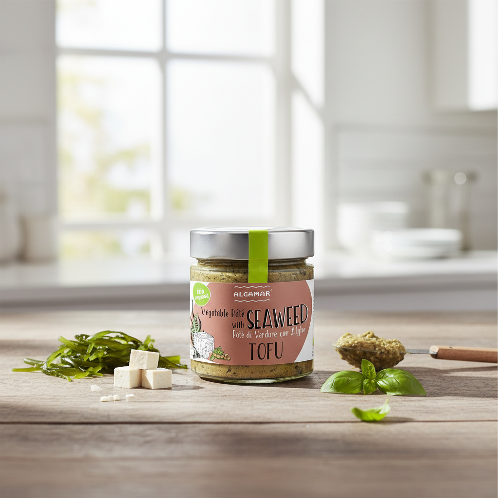 Cremă Tartinabilă Bio cu Alge Sea Spaghetti și Tofu - Pate Vegetal Vegan Algamar 180g
