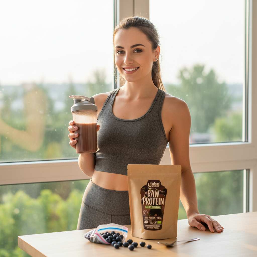 Pudră Proteică Raw Bio cu Cacao și Spirulină Lifefood - Mix Complet de Superalimente pentru Sportivi și Vegani (450g) 3