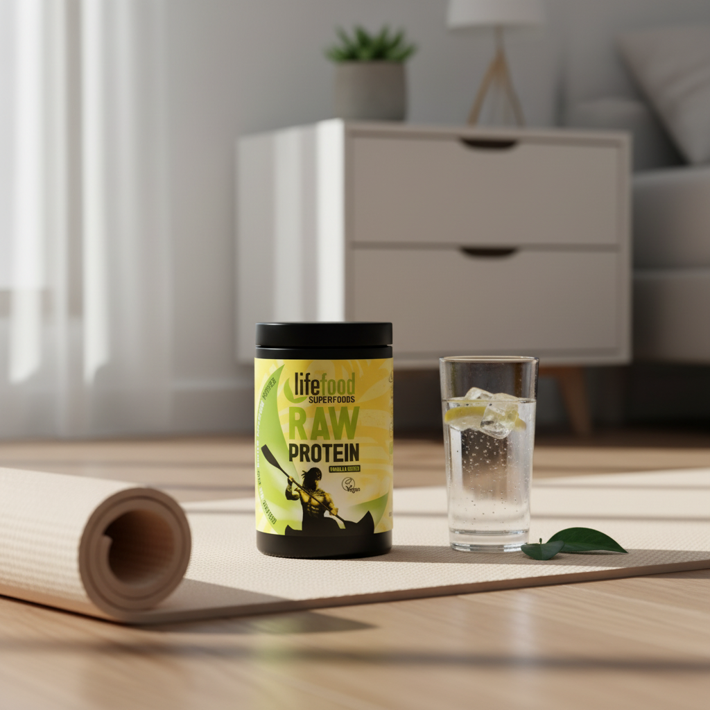 Pudră Proteică Raw Bio Green Vanilla cu Superalimente Lifefood 450g 2