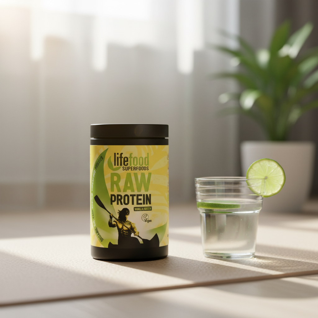 Pudră Proteică Raw Bio Green Vanilla cu Superalimente Lifefood 450g