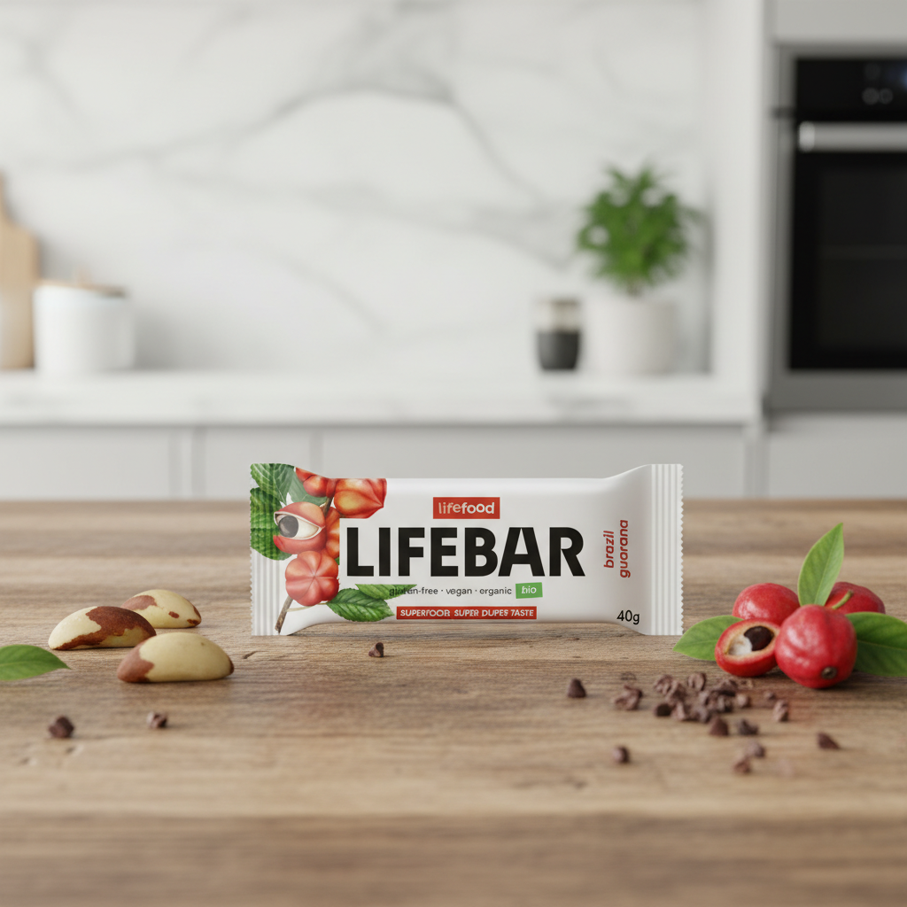 Baton Energizant Bio Lifebar cu Nuci Braziliene și Guarana – Raw Vegan, Fără Gluten 40g