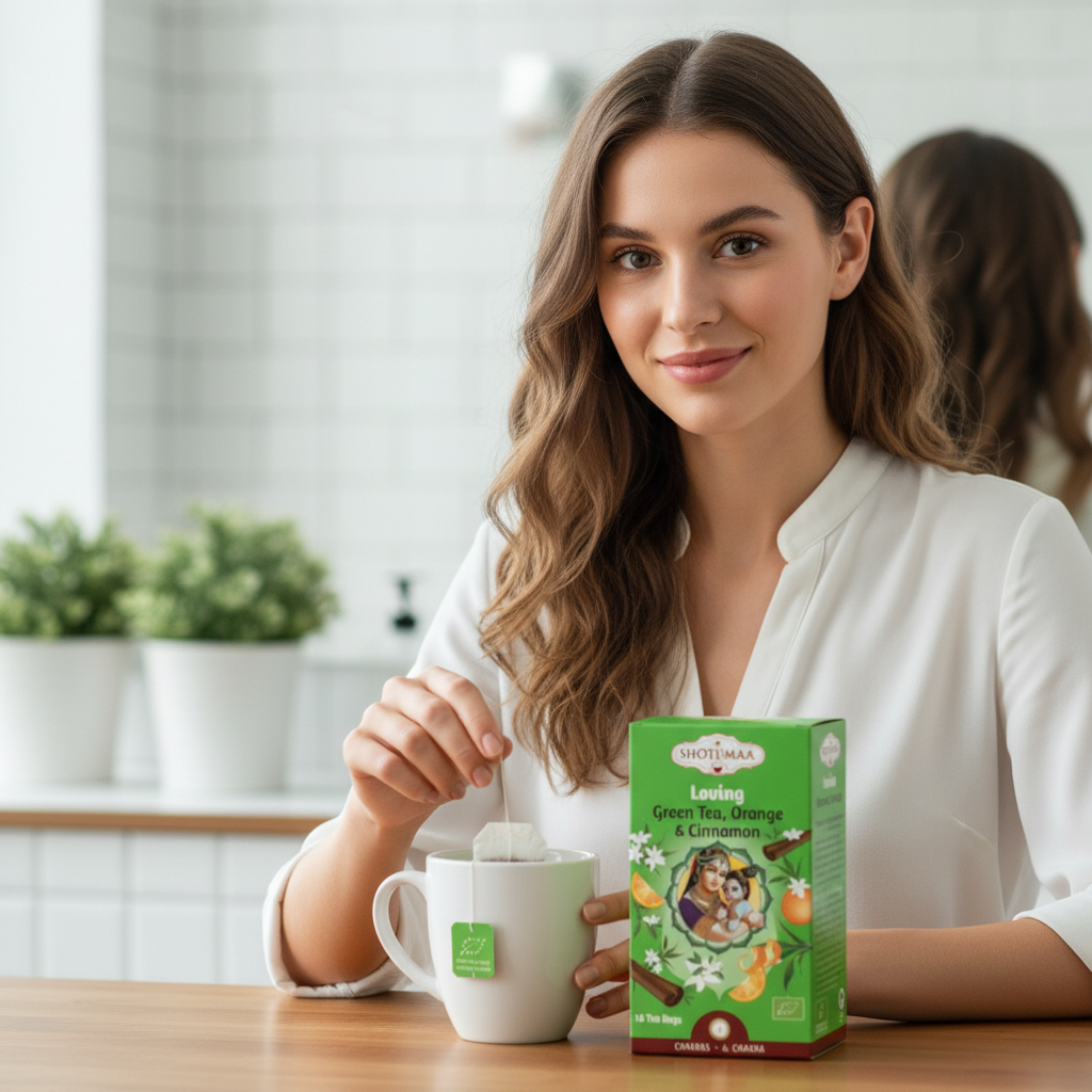 Ceai Bio Shotimaa Chakras Loving - Echilibru pentru Inimă cu Ceai Verde și Scorțișoară 32g 3