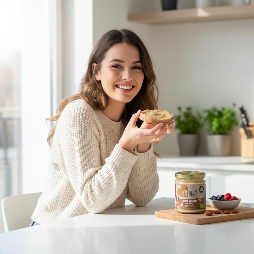 Cremă de Migdale Albe Bio - Textură Fină și Gust Delicat - Bio Today 170g 3