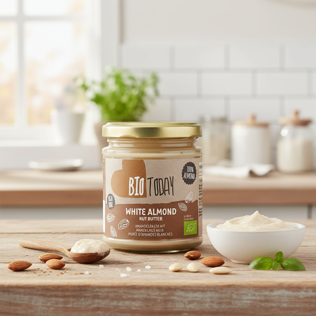 Cremă de Migdale Albe Bio - Textură Fină și Gust Delicat - Bio Today 170g