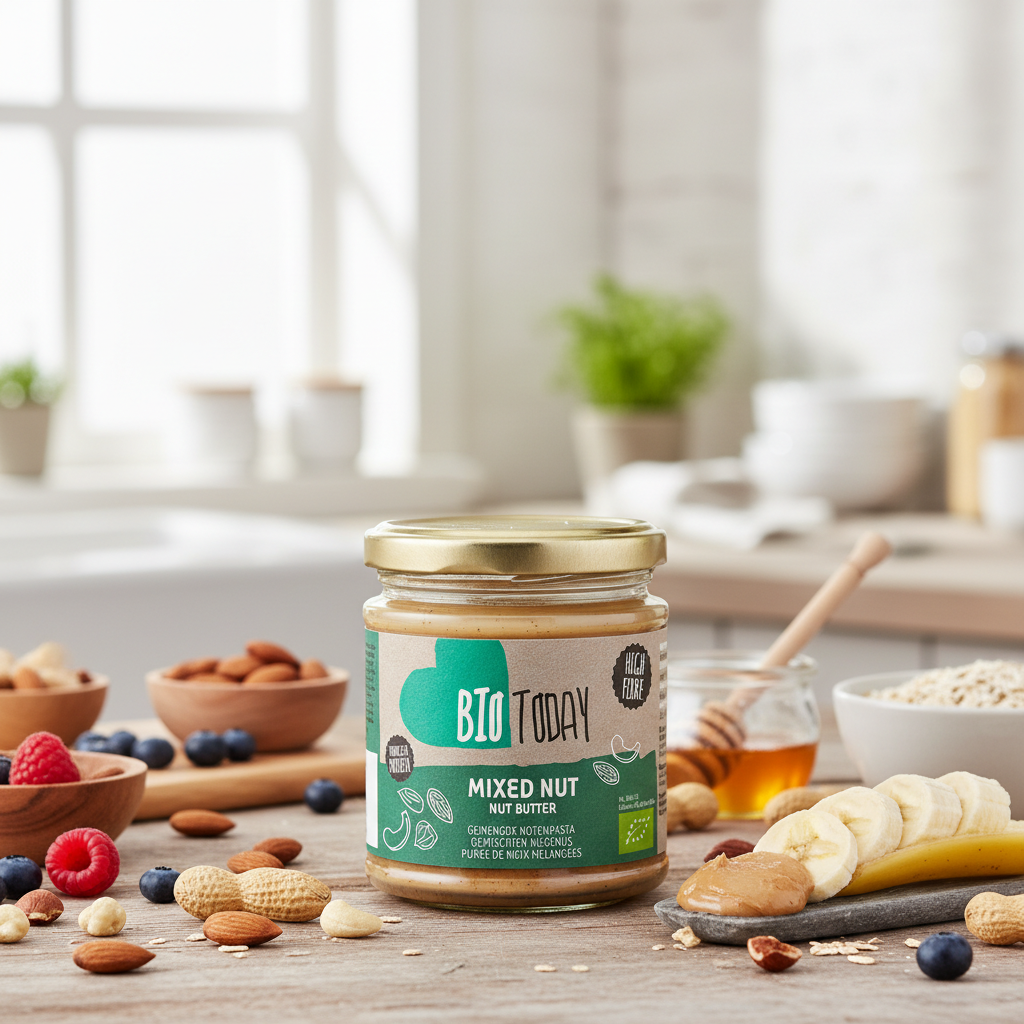 Cremă din Mix de 4 Nuci Bio - Arahide, Alune, Caju și Migdale Bio Today 170g 2