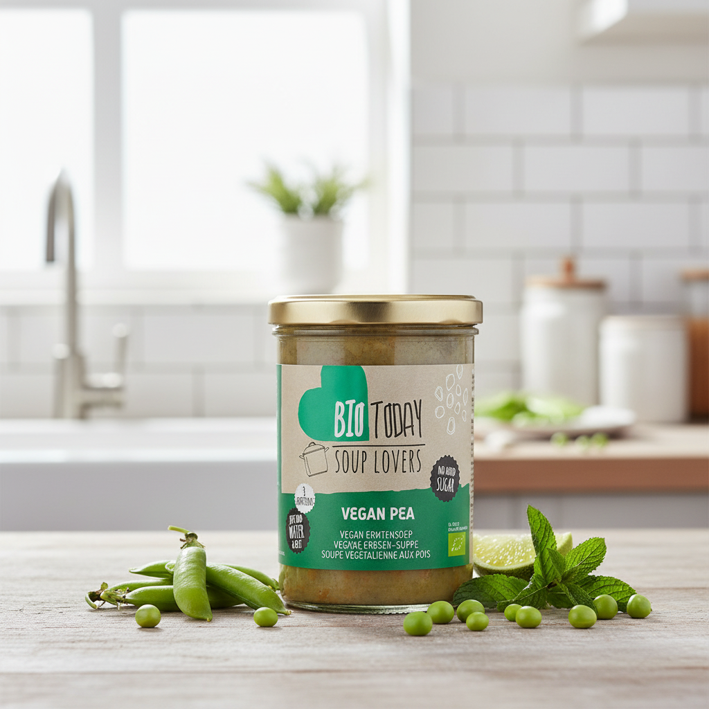 Supă Cremă de Mazăre Bio Vegană 400ml - Bio Today | Preparare Rapidă