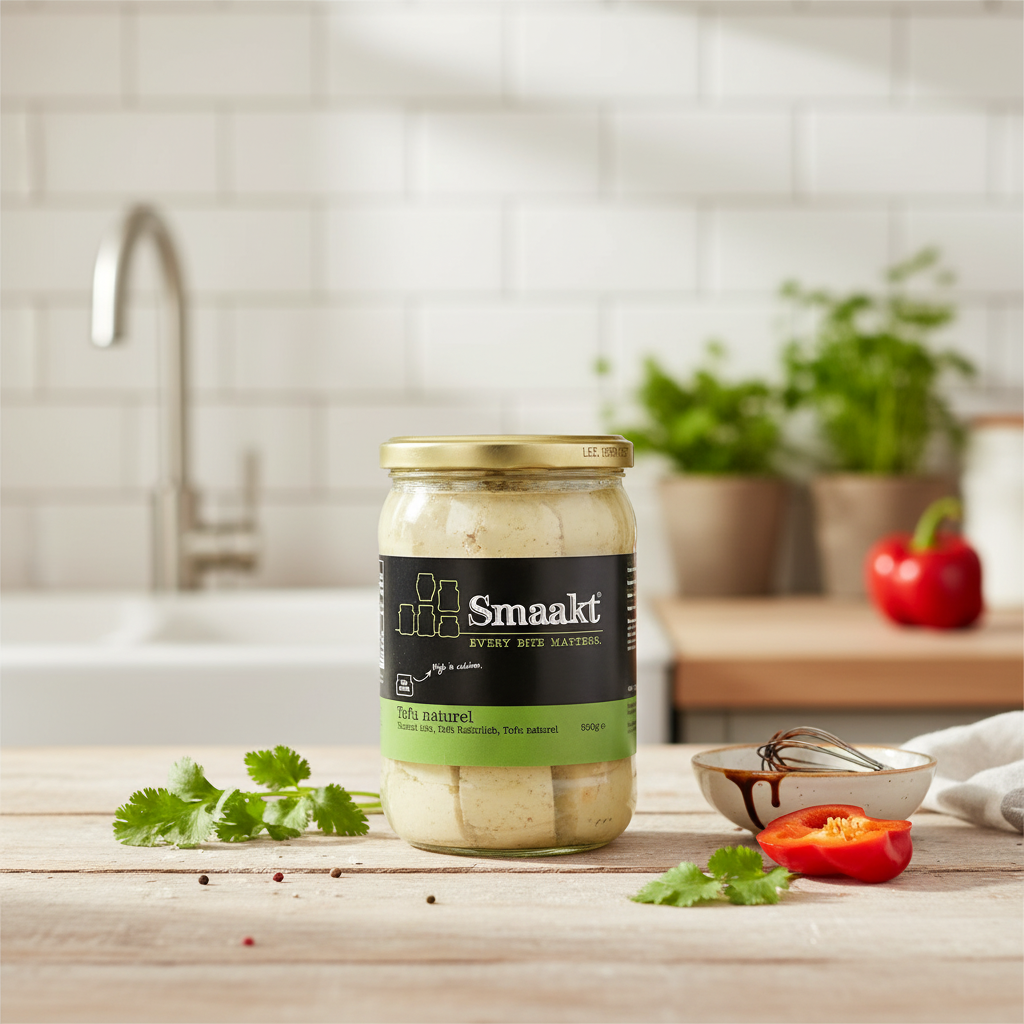 Tofu Bio Natural în Borcan 500g Smaakt - Sursă Vegetală de Proteine și Calciu