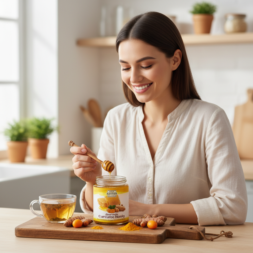 Miere Ecologică cu Turmeric Proaspăt (Rădăcină) - Retter 250g 3