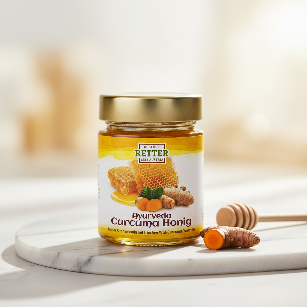 Miere Ecologică cu Turmeric Proaspăt (Rădăcină) - Retter 250g