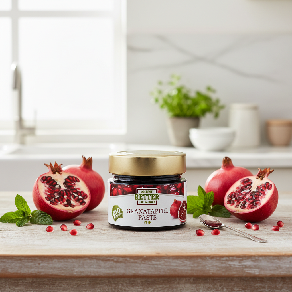 Pasta de Rodie Bio Retter: Concentrat Gourmet 100% Fruct pentru Rafinament Culinar (100g) 2