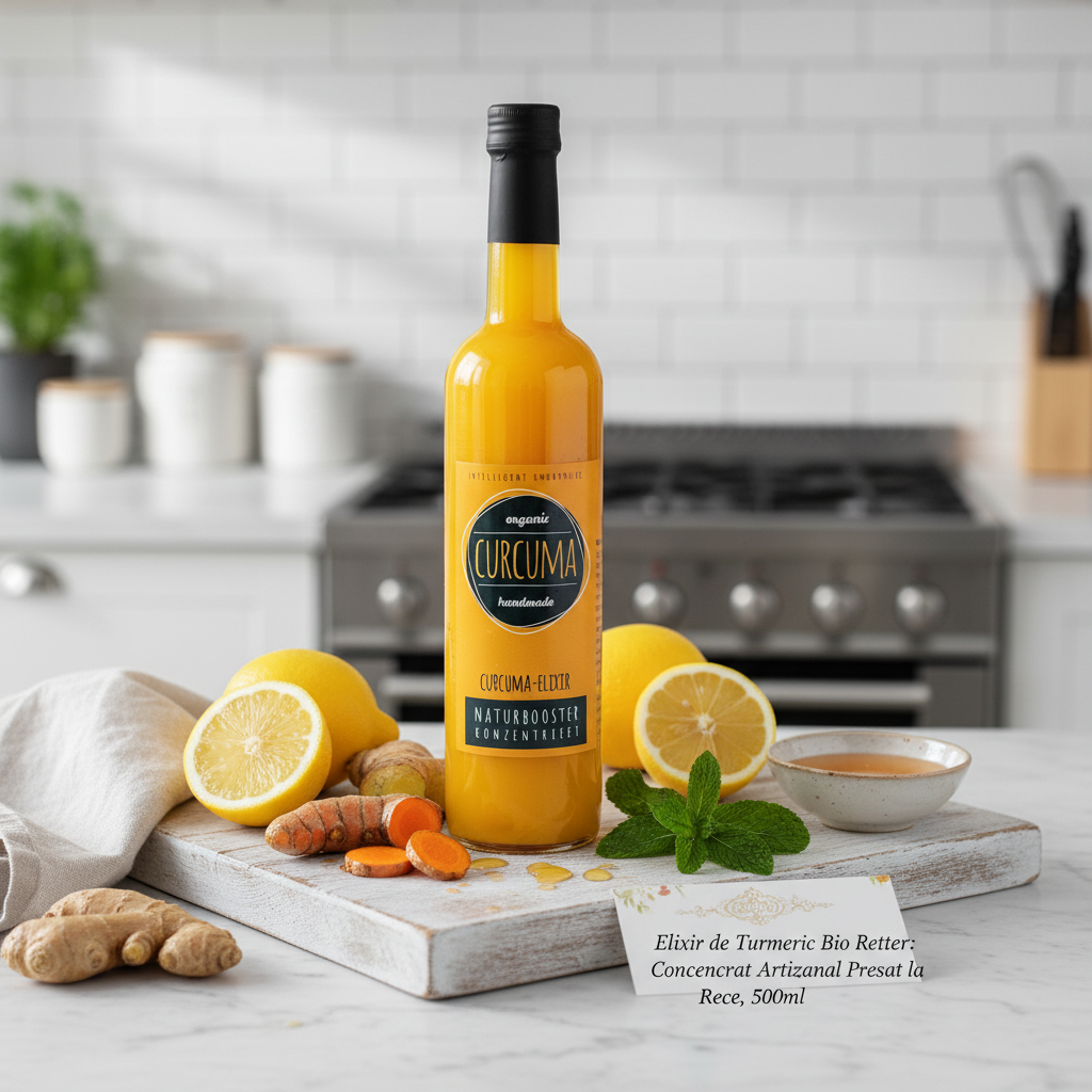 Elixir de Turmeric Bio Retter: Concentrat Artizanal Presat la Rece, 500ml 2