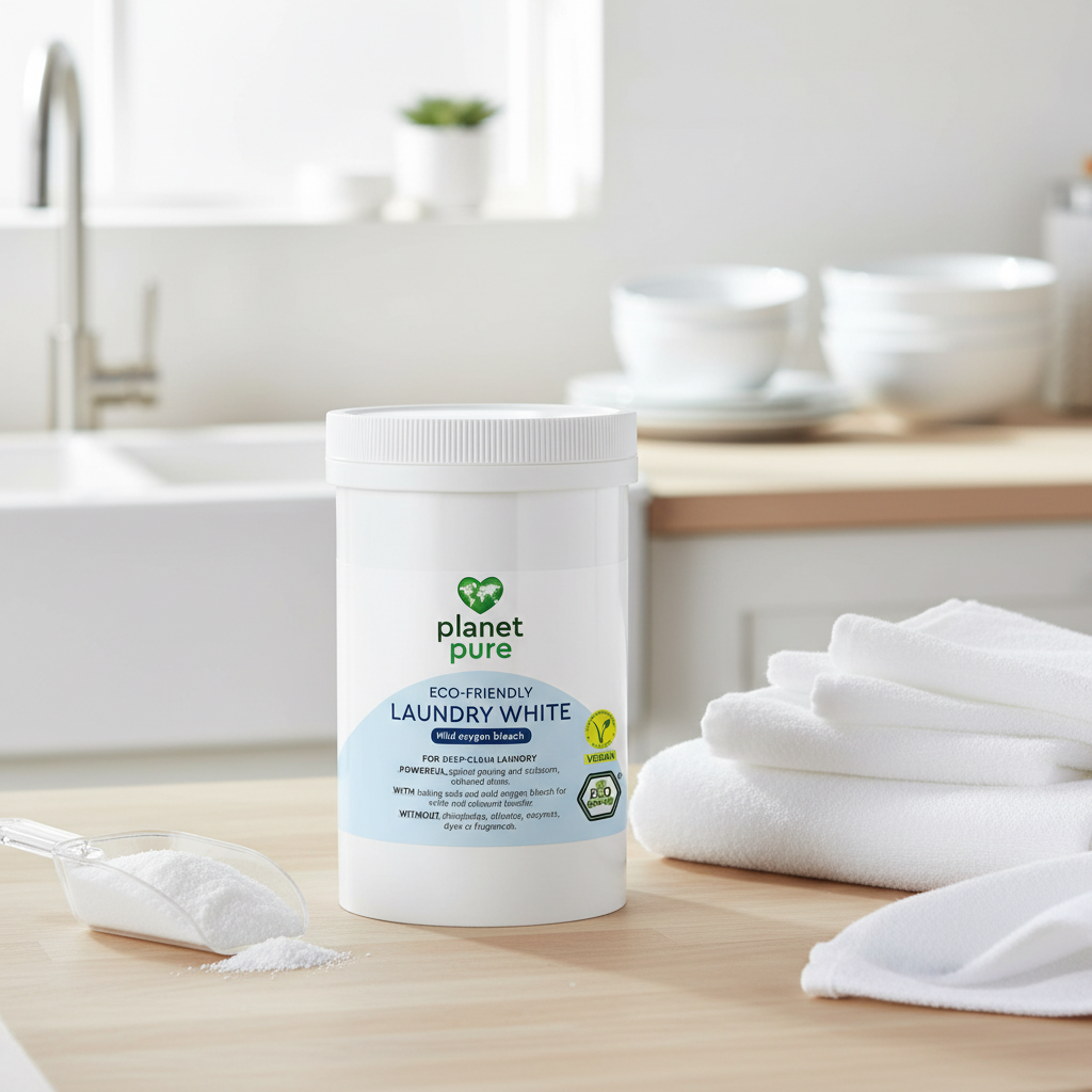 Înalbitor Bio pe Bază de Oxigen Planet Pure - Soluție Ecologică pentru Rufe Albe și Pete Dificile (450g) 2