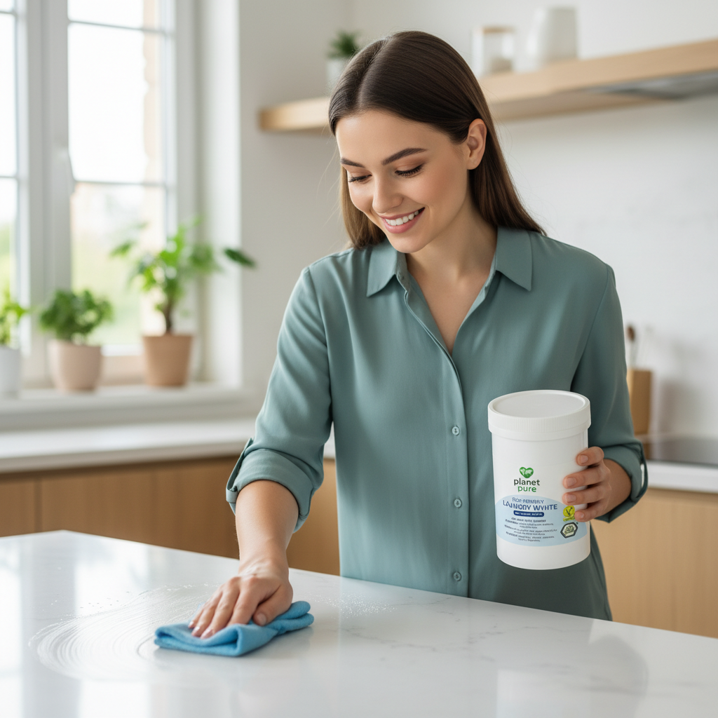 Înalbitor Bio pe Bază de Oxigen Planet Pure - Soluție Ecologică pentru Rufe Albe și Pete Dificile (450g) 3