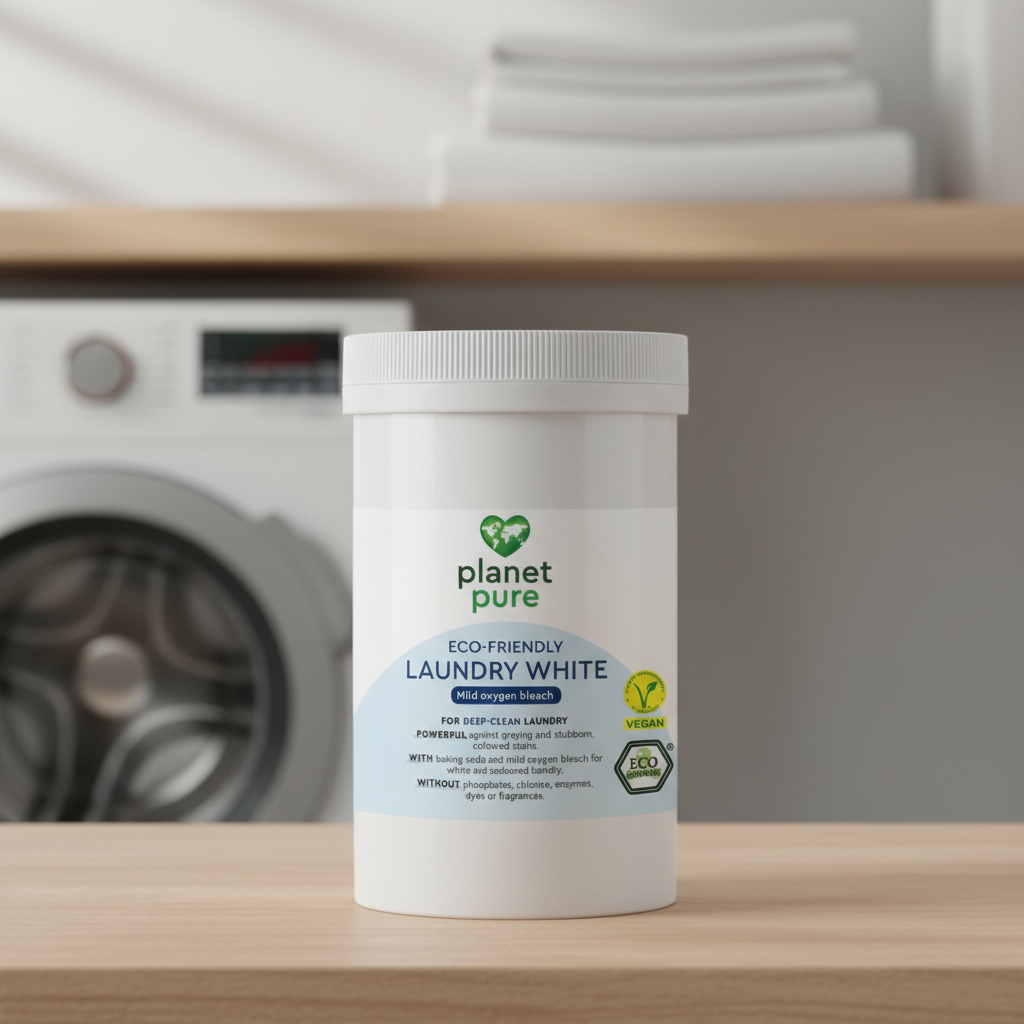 Înalbitor Bio pe Bază de Oxigen Planet Pure - Soluție Ecologică pentru Rufe Albe și Pete Dificile (450g)