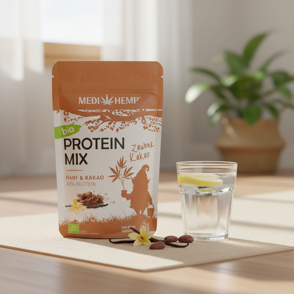 Mix Proteic Bio din Cânepă și Cacao cu Vanilie Bourbon - 40% Proteine Medihemp 200g 2