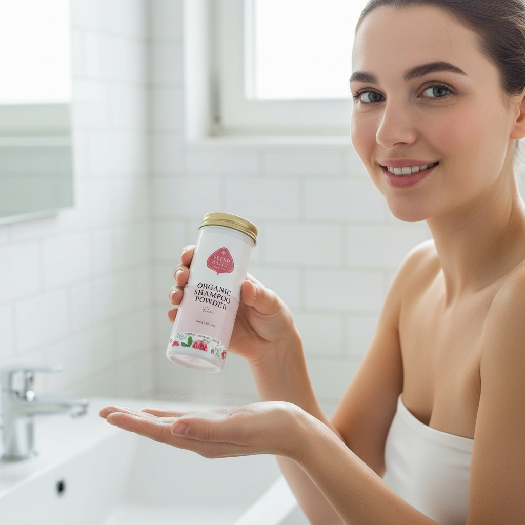 Șampon Pudră Ecologic Rose pentru Volum și Strălucire - Eliah Sahil 100g 3