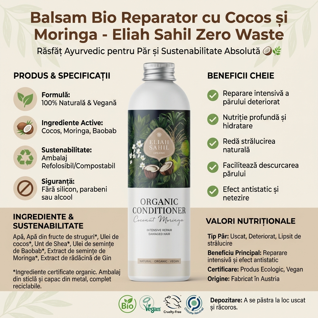 Balsam Bio Reparator cu Cocos și Moringa - Eliah Sahil Zero Waste 4