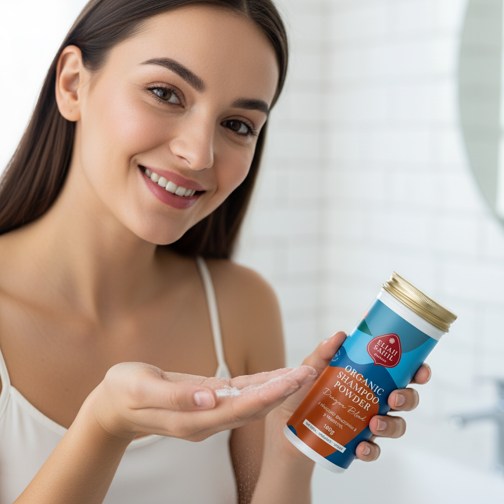 Șampon Pudră Organic pentru Copii cu Sângele Dragonului și Mușețel - Eliah Sahil, 100g 3