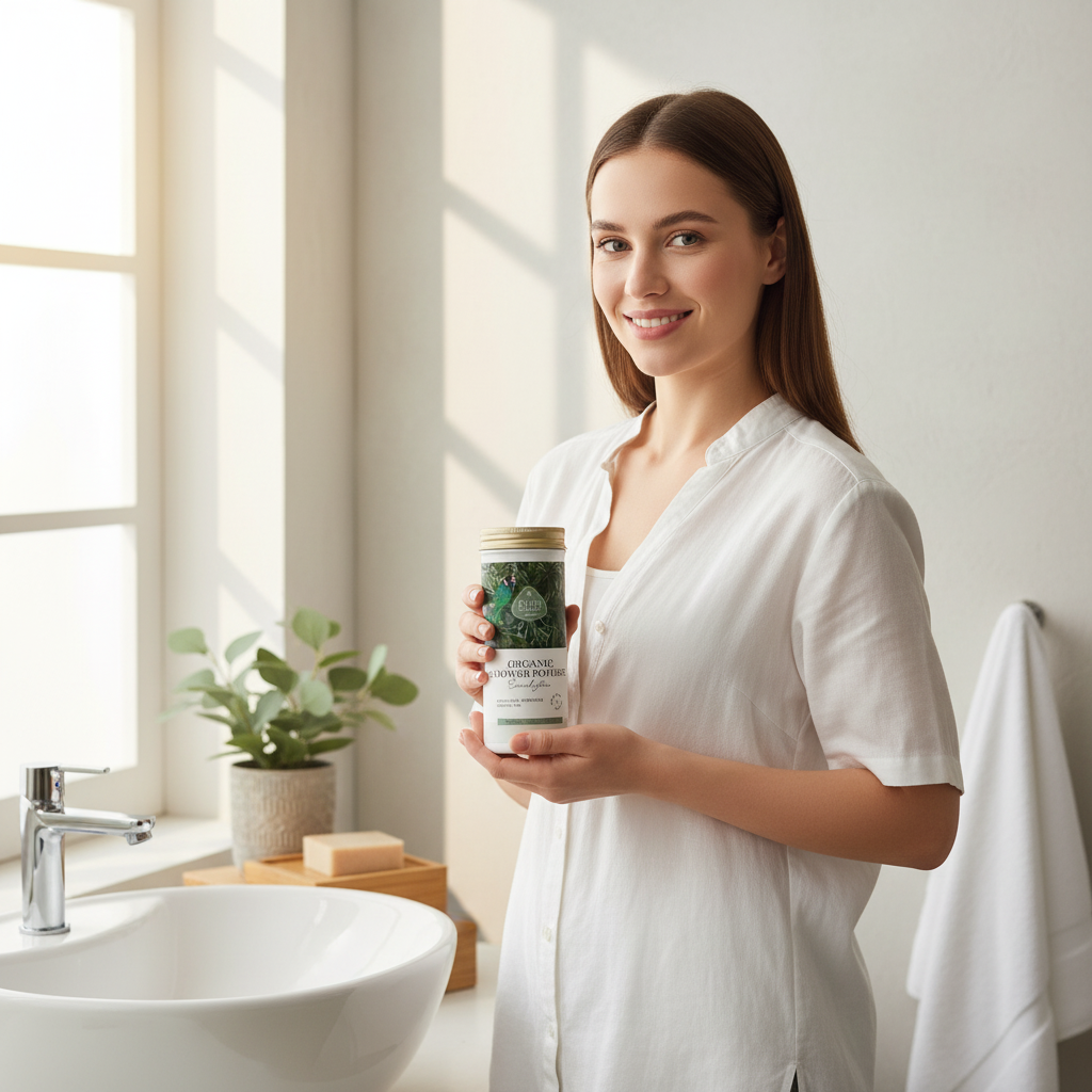 Gel de Duș Pudră Organic cu Eucalipt Eliah Sahil 90g - Revigorant & Zero Waste 3