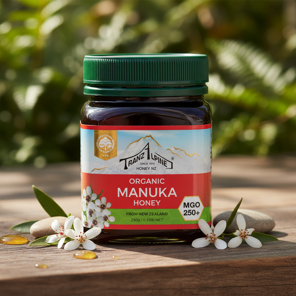 Miere de Manuka Bio MGO 250+ TranzAlpine, 250g - Superaliment Natural Certificat Organic din Noua Zeelandă 2