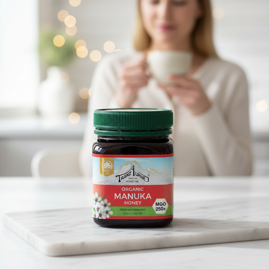 Miere de Manuka Bio MGO 250+ TranzAlpine, 250g - Superaliment Natural Certificat Organic din Noua Zeelandă