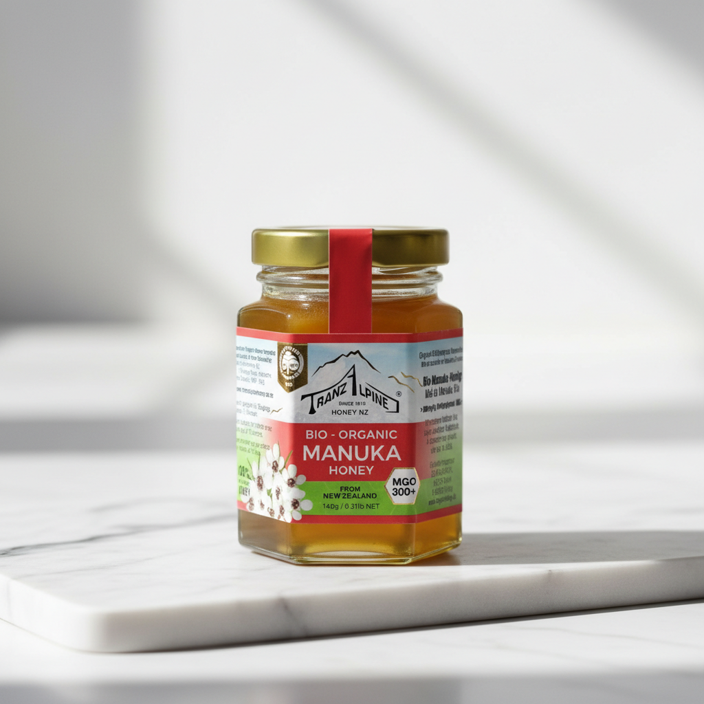 Miere de Manuka MGO 300+ Bio TranzAlpine (140g) - Certificată Organic Noua Zeelandă
