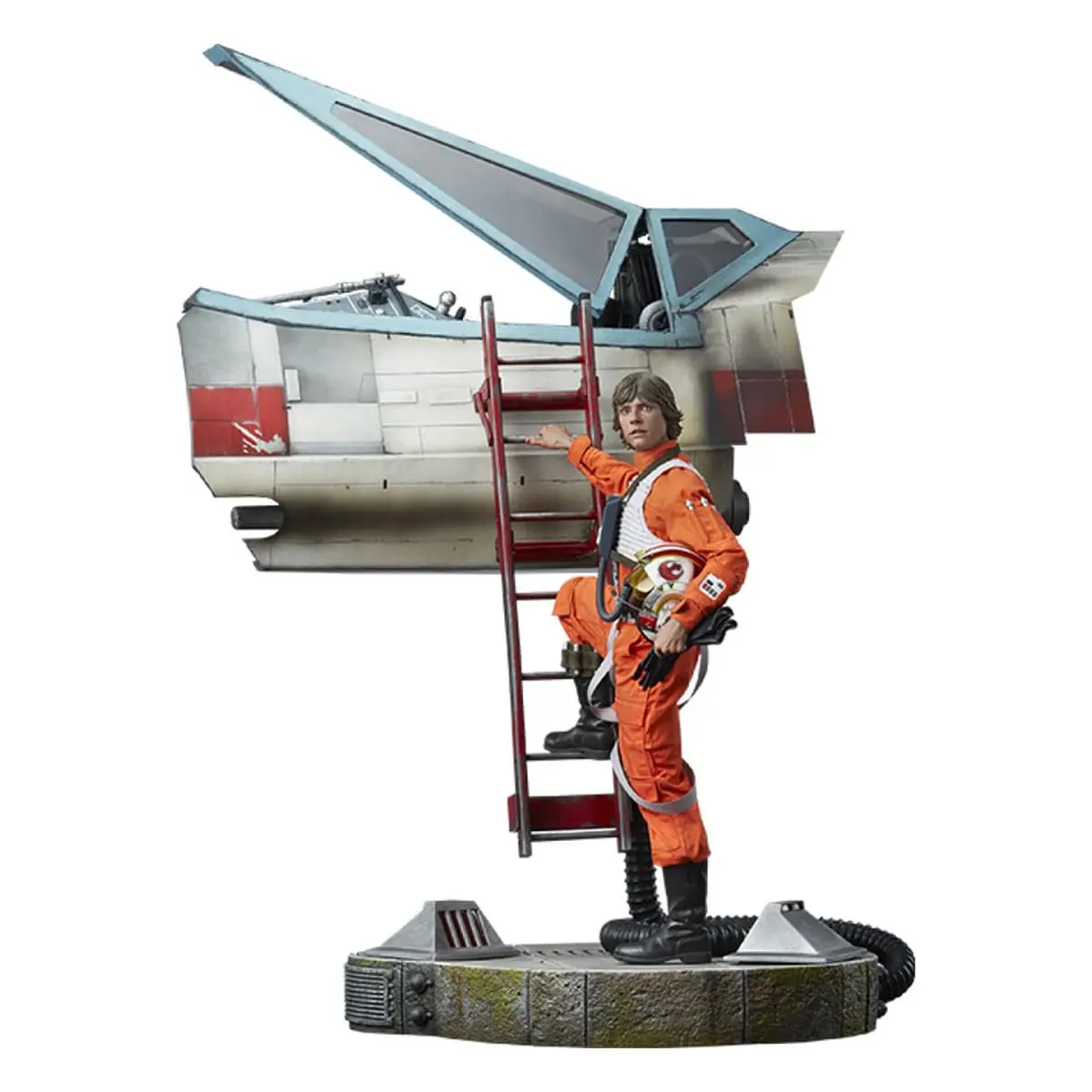 Star Wars - Premium Format Statue - Luke Skywalker & X-Wing (Red Five, Standing By) - Imagen 1