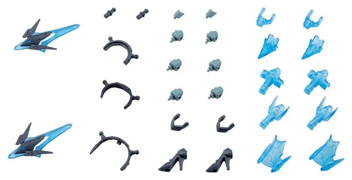 M.S.G - Plastic Model Kit Accesorios - Mecha Supply34 Holonic Headdress & Holonic High Heels (Gray Ver.) - Imagen 1