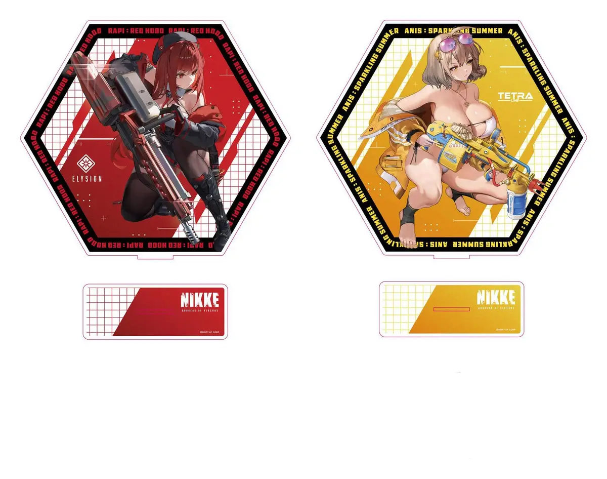 NIKKE - Acrylic Stand - Rapi (Red Hood) & Anis (Sparkling Summer) - Imagen 1