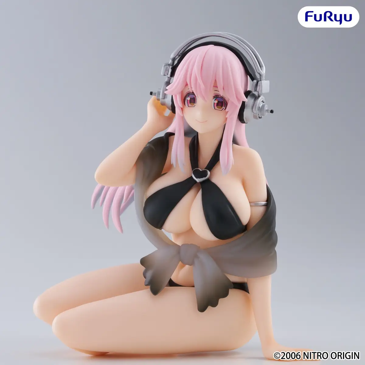 Super Sonico - Noodle Stopper Figure - Super Sonico (Swimsuit) (Black Color Ver.) - Imagen 1