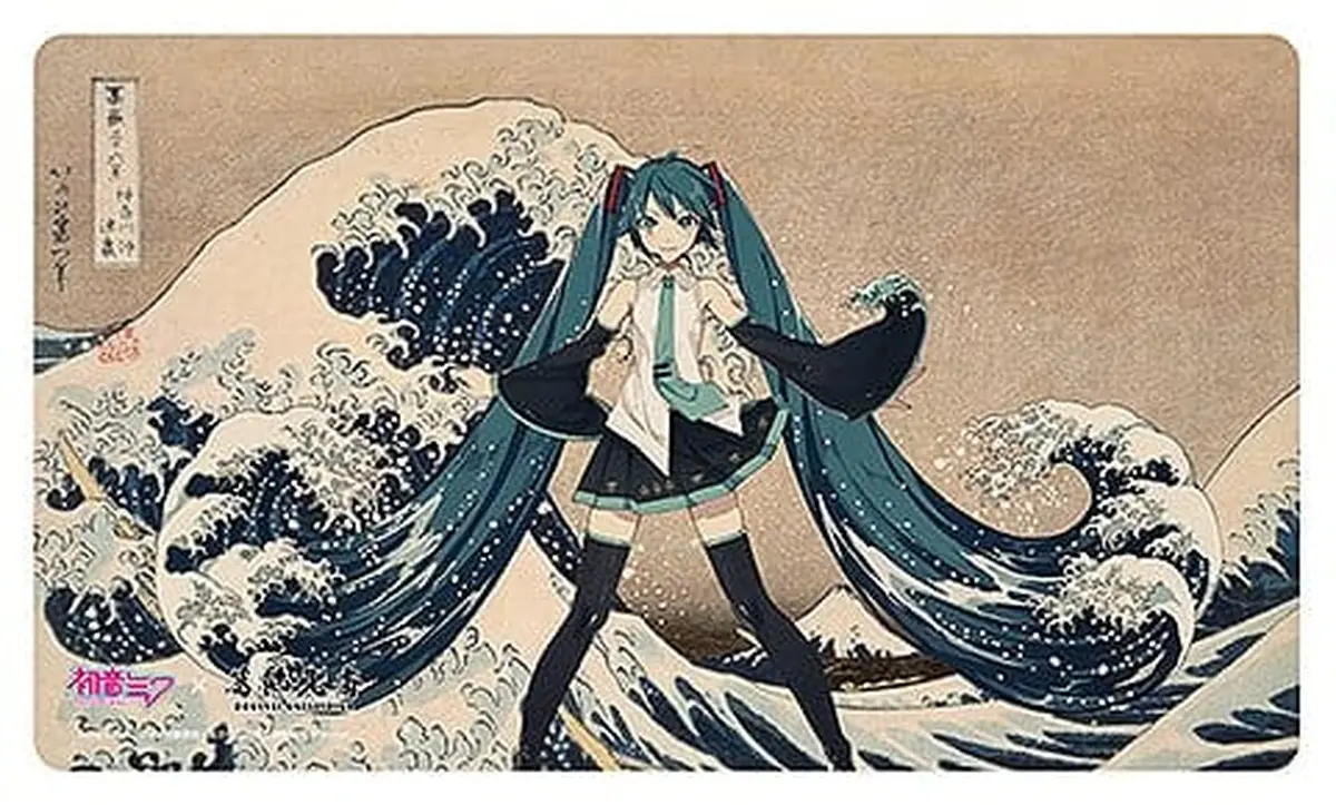 Character Vocal Series - Katsushika Hokusai Hatsune Miku - Desk Mat - The Great Wave off Kanagawa - Imagen 1