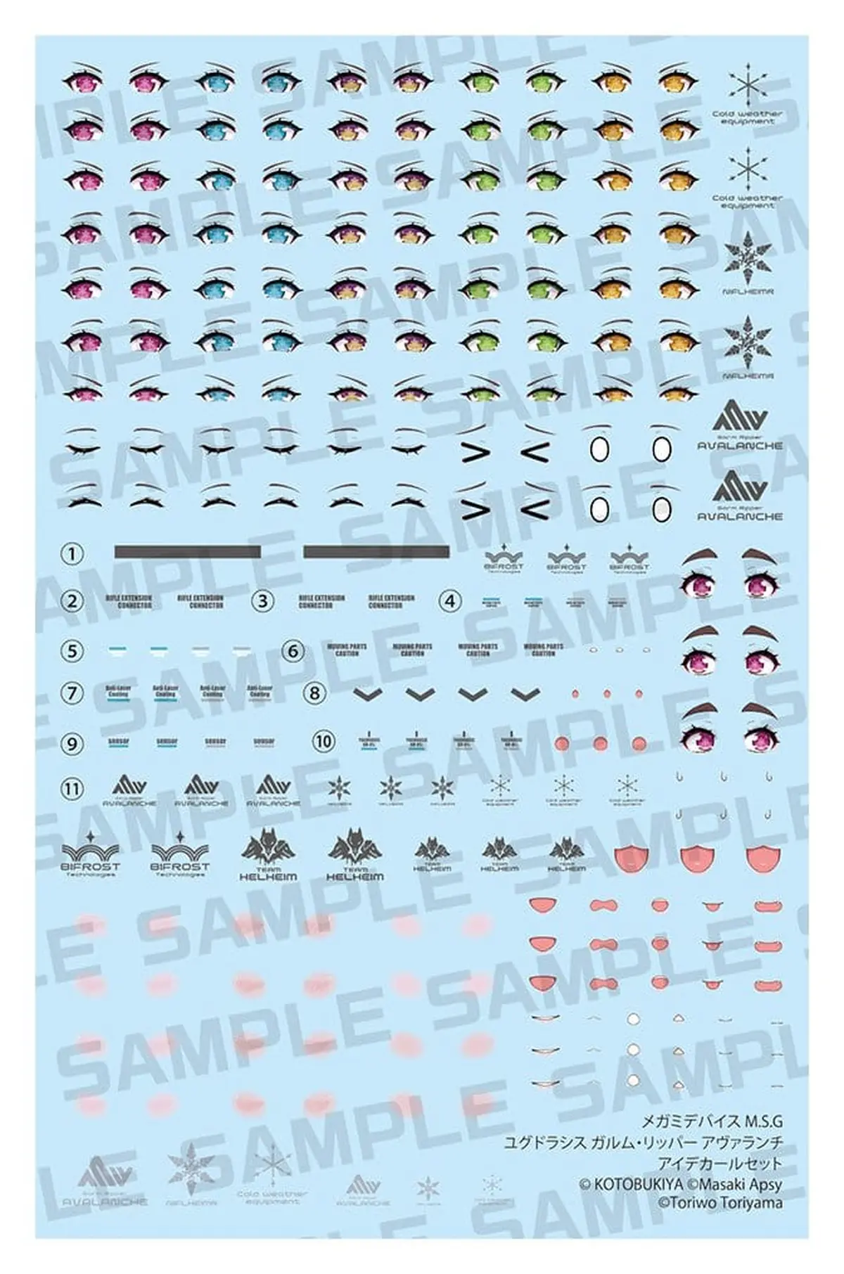 Megami Device - Plastic Model Kit Zubehor - M.S.G Yggdrasis Garm Ripper Avalanche Eye Decal Set - Figura de anime coleccionable - Foto principal