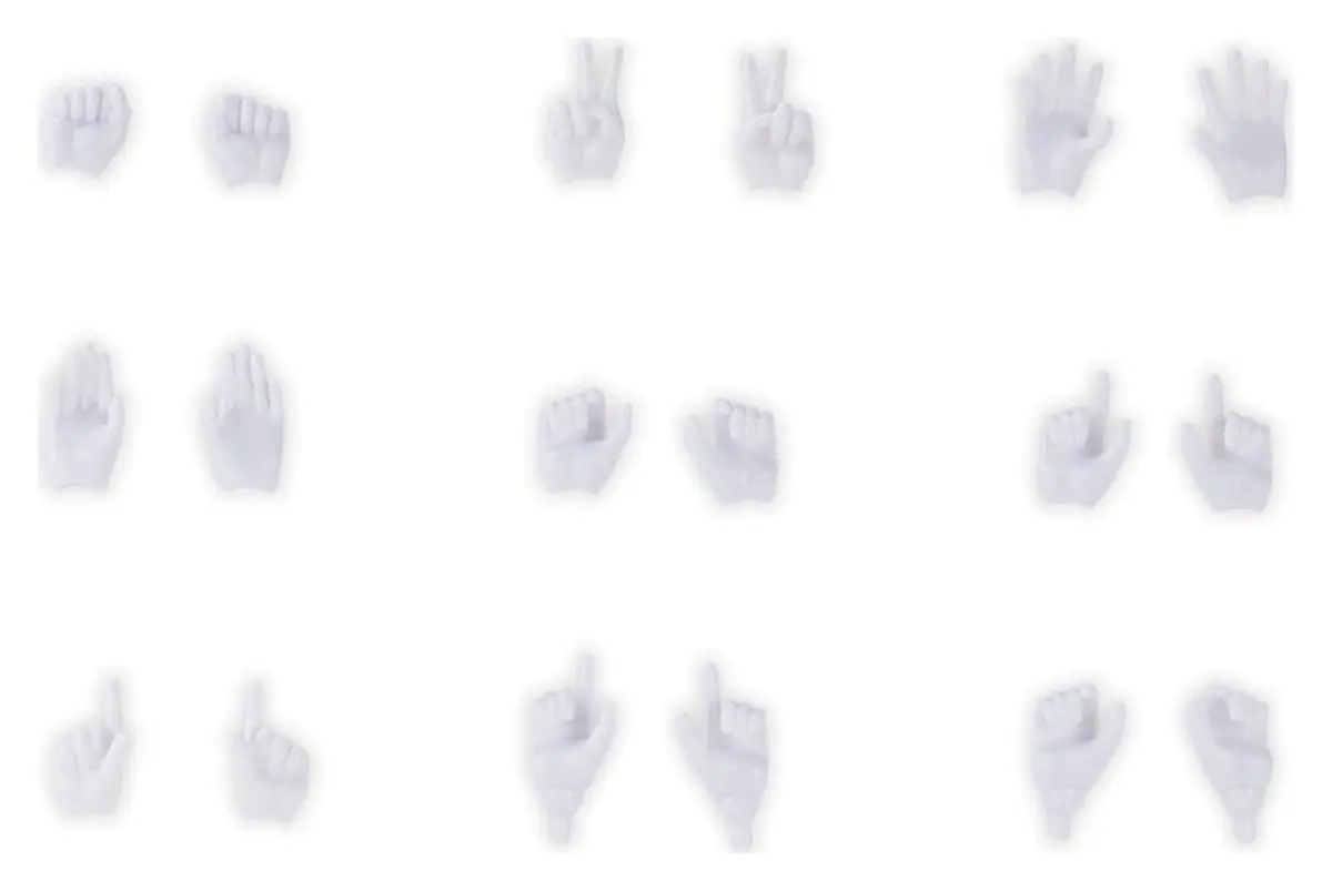 Megami Device - Plastic Model Kit Zubehor - M.S.G 10 09 Hand Set Skin Color White - Imagen 1