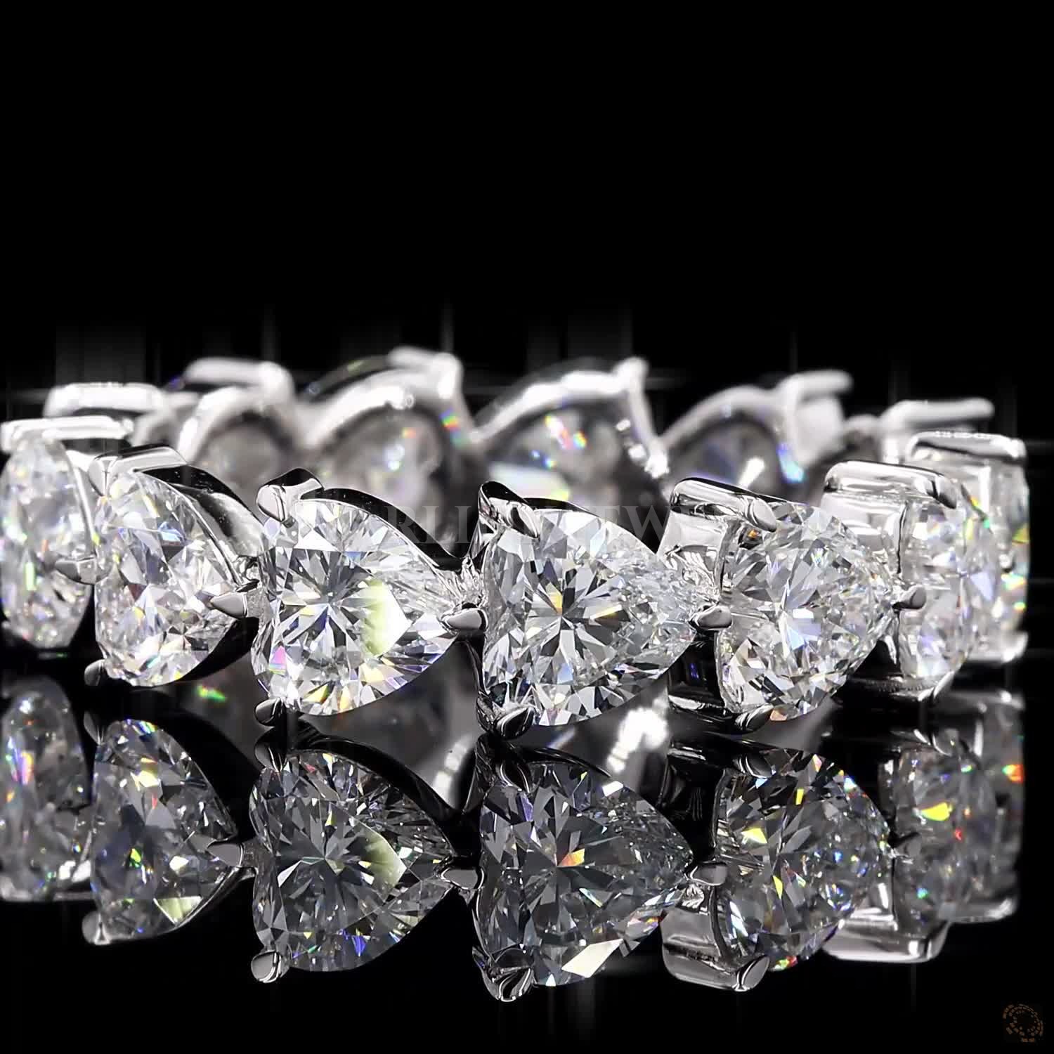Heart Shape Diamond Full Eternity Ring – view 4