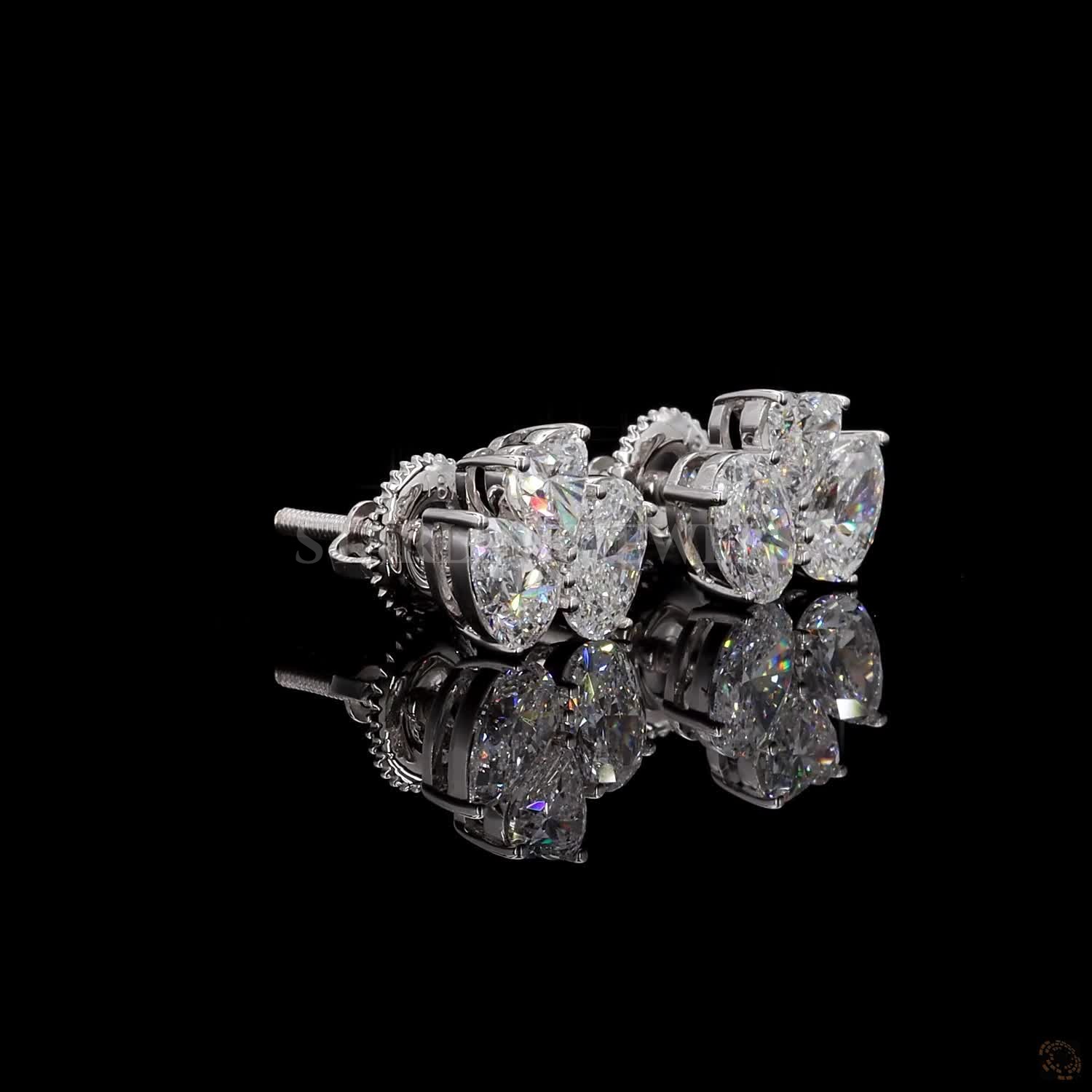 Blossom Three Stone Diamond Earrings – view 4