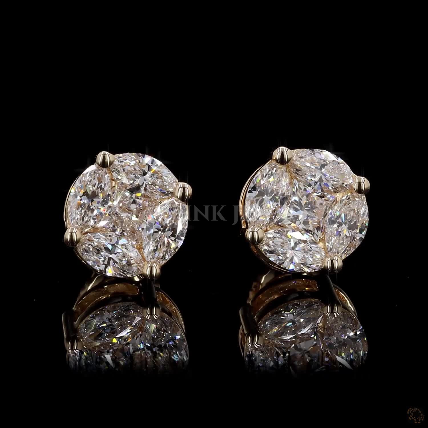 Illusion Set Diamond Stud Earrings – view 3