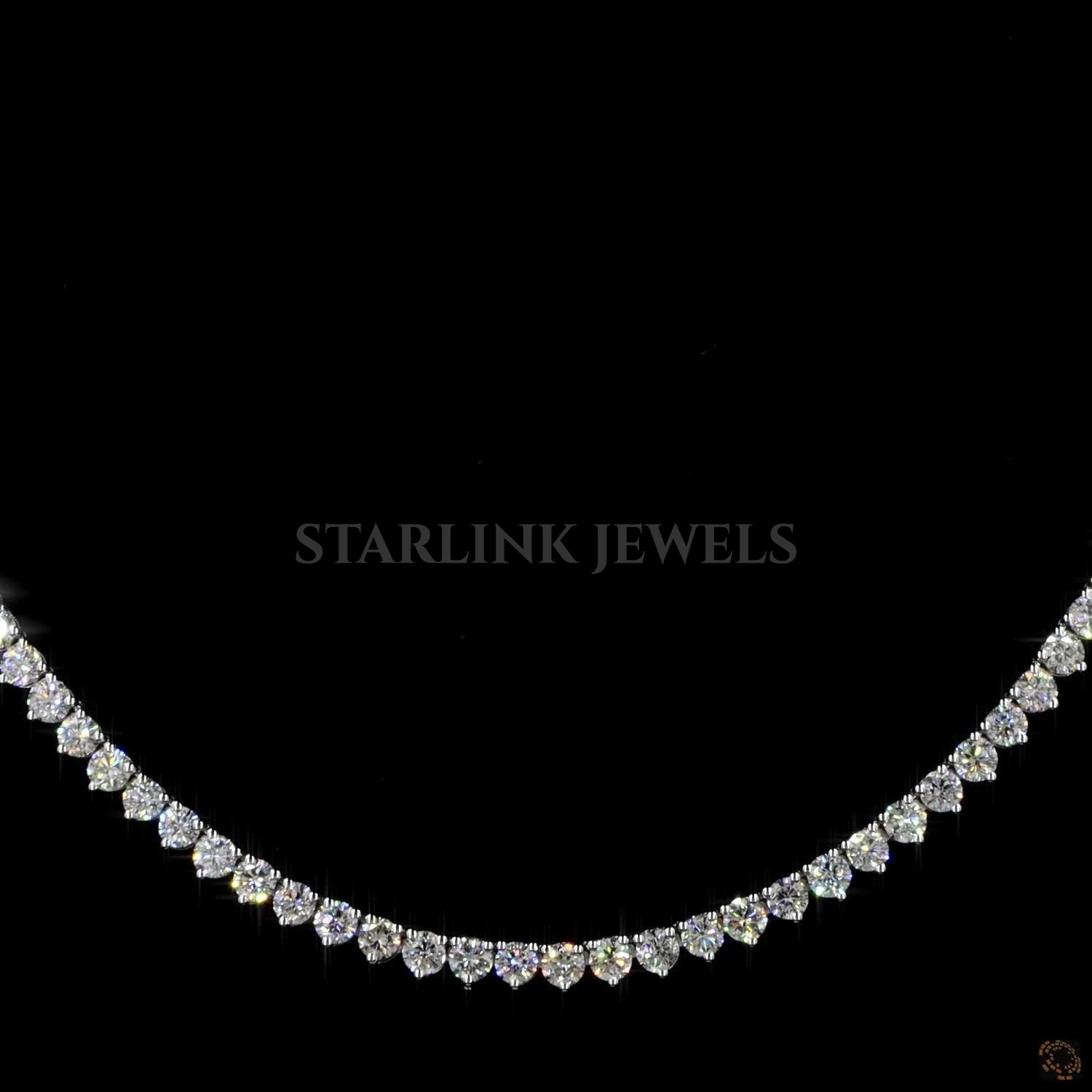 Classic 3-Prong Diamond Tennis Necklace – view 4