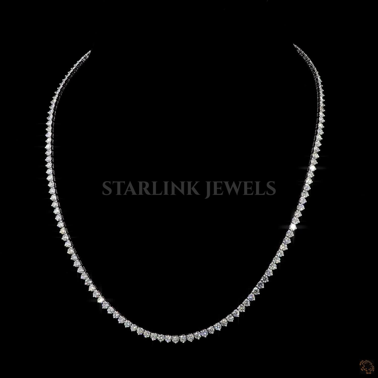 Classic 3-Prong Diamond Tennis Necklace – view 3