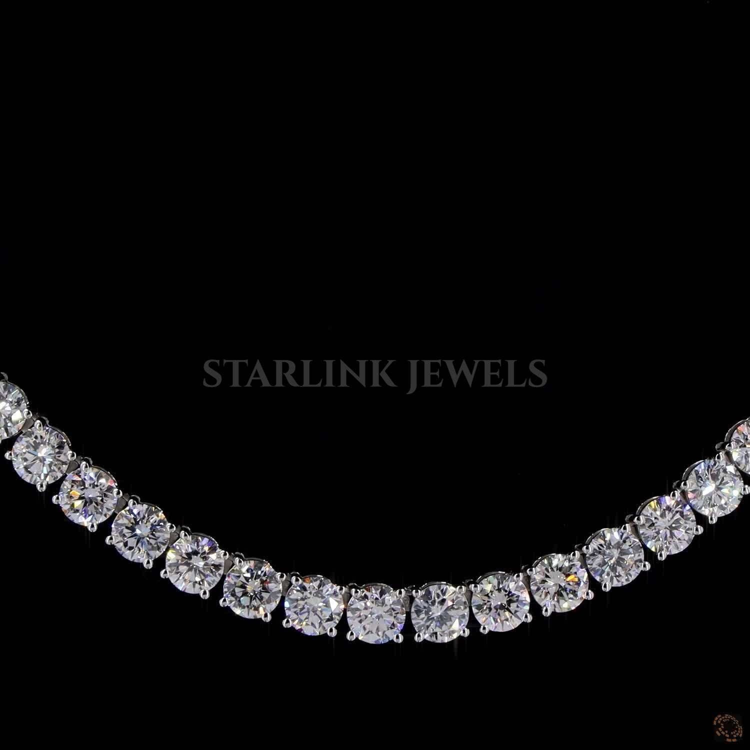 Eternal Brilliance Platinum Diamond Tennis Necklace – view 2