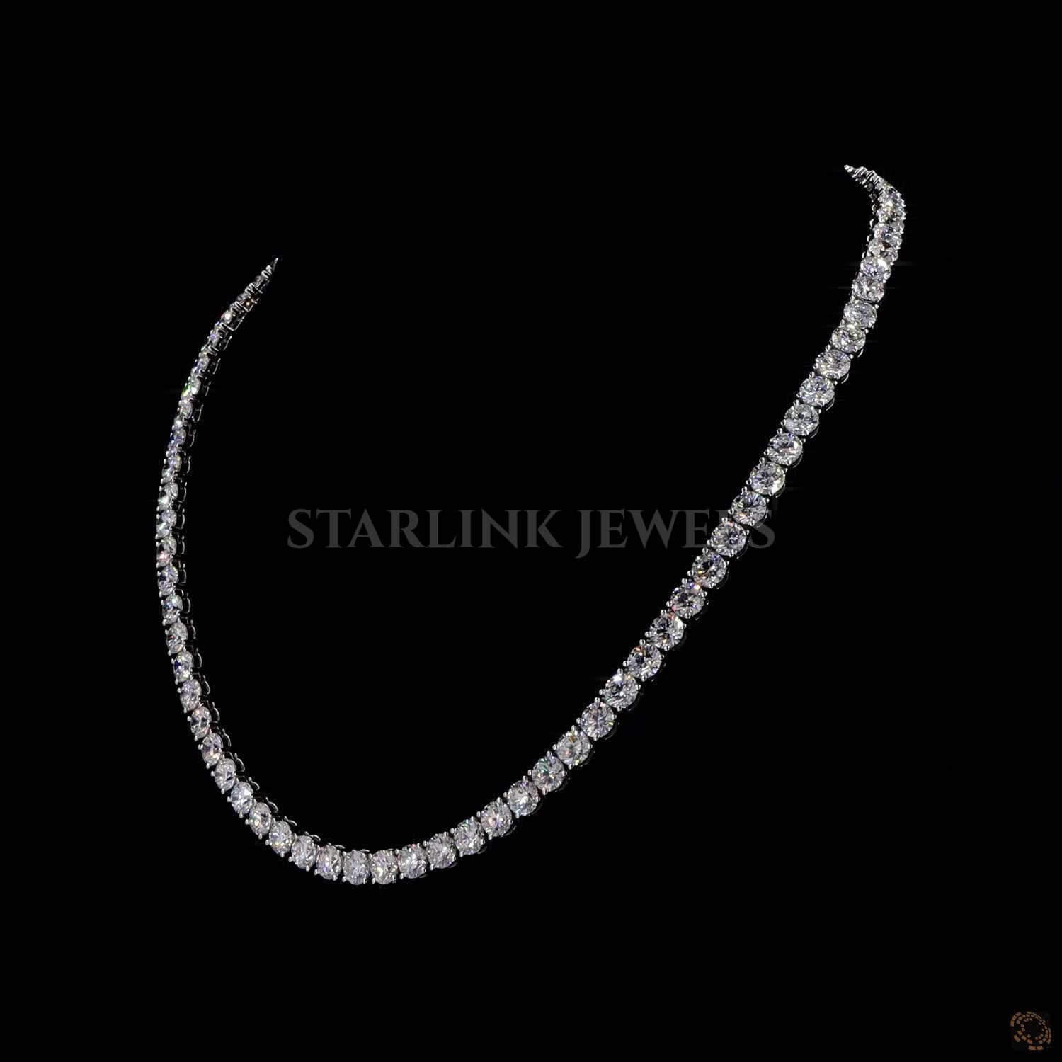 Eternal Brilliance Platinum Diamond Tennis Necklace – view 3