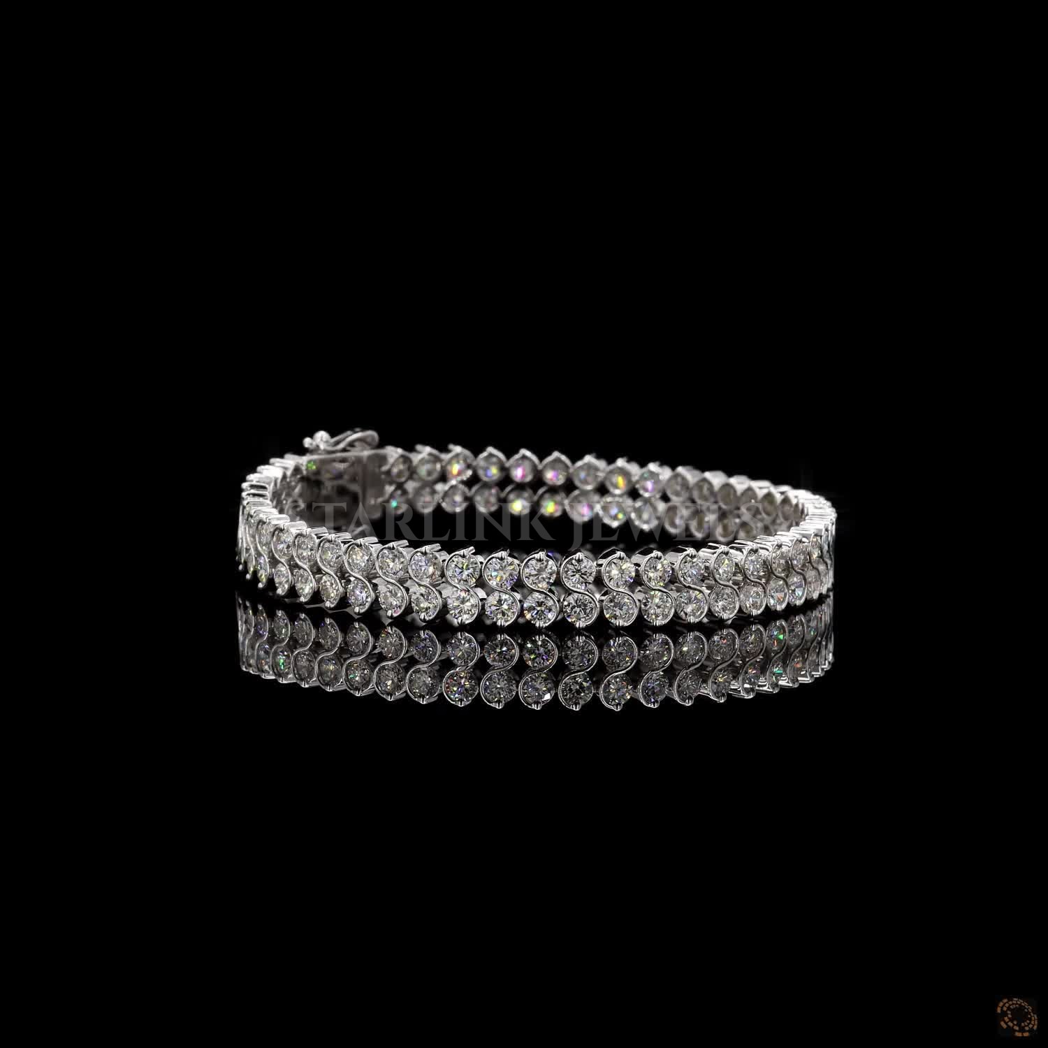 Double Radiance Two-Line Round Diamond Bracelet – view 4