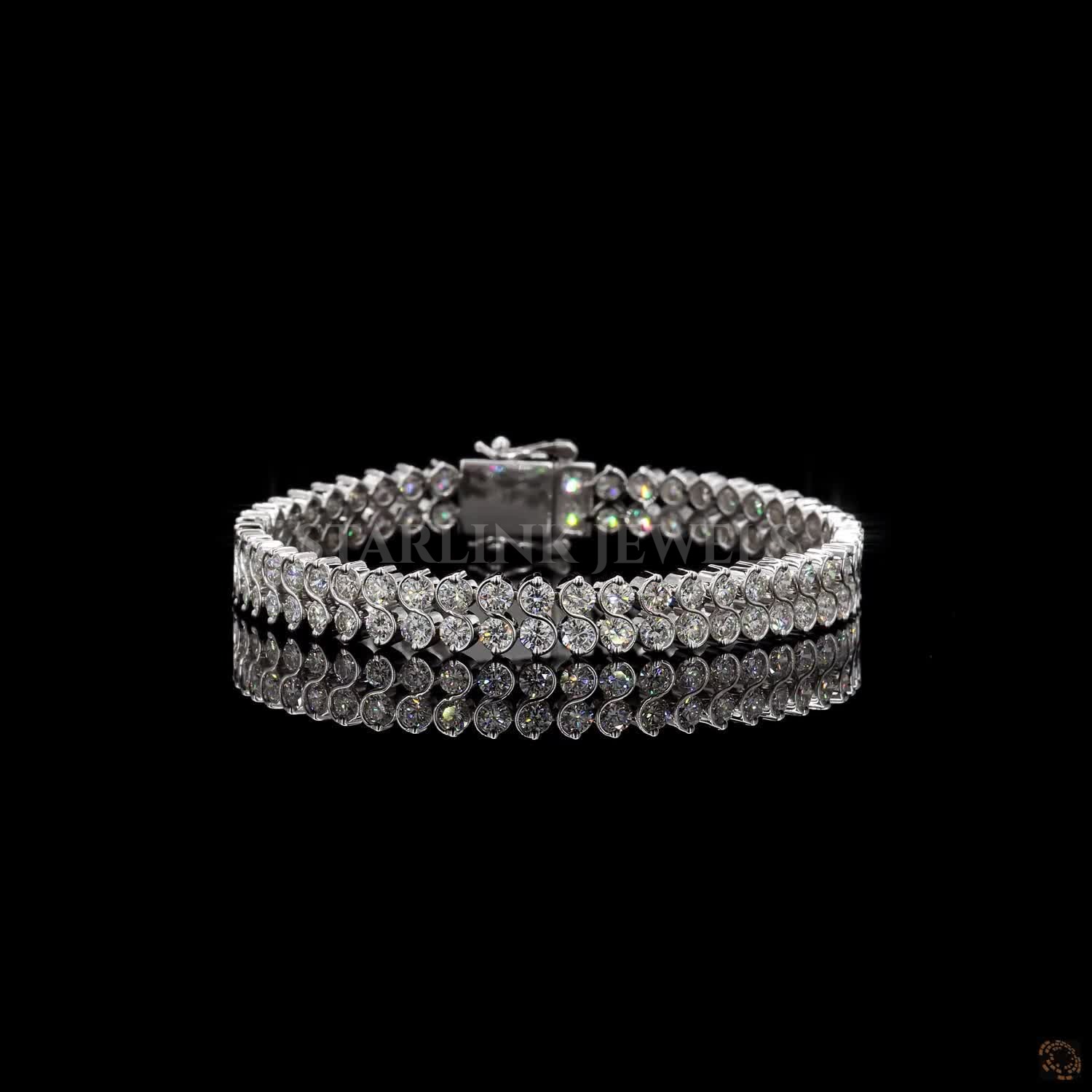 Double Radiance Two-Line Round Diamond Bracelet – view 3