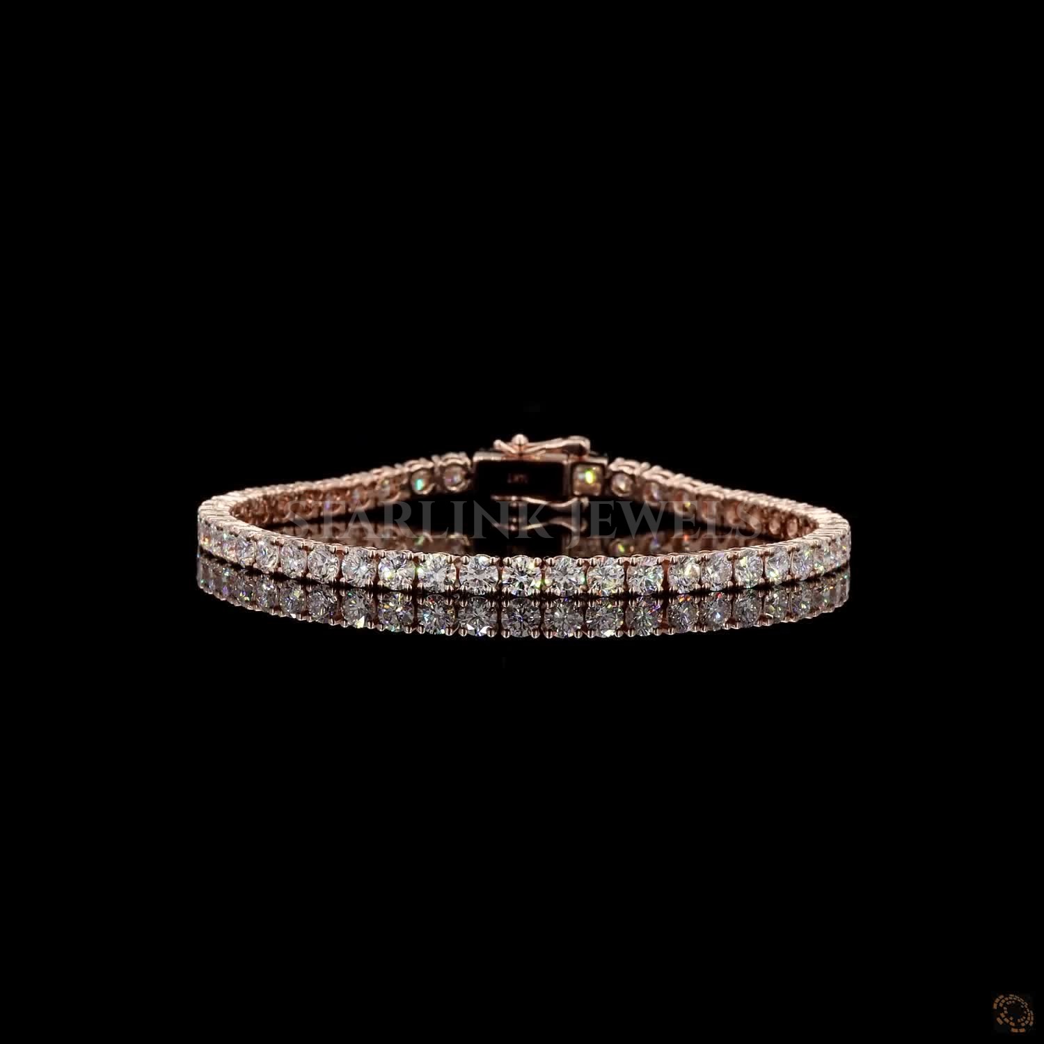 Classic Elegance Rose Gold Diamond Tennis Bracelet – view 3