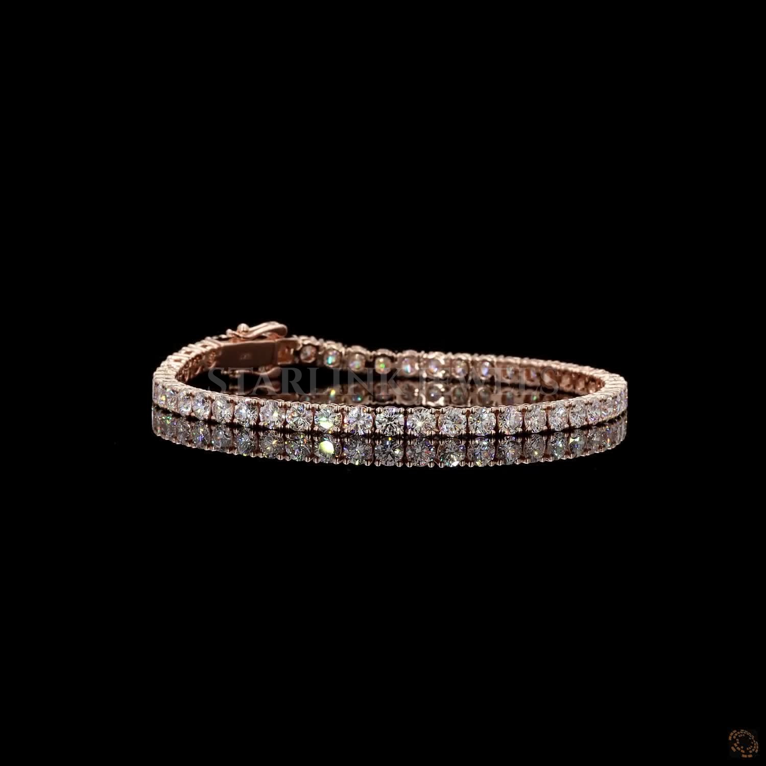 Classic Elegance Rose Gold Diamond Tennis Bracelet – view 4