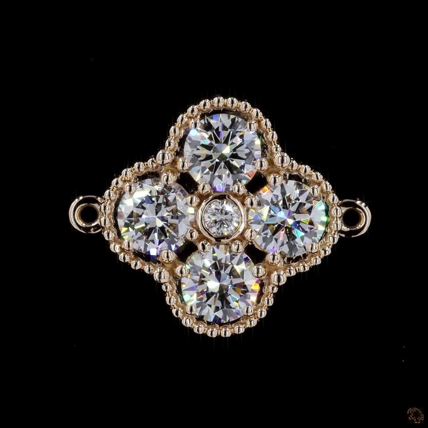 Floral Cluster Diamond Pendant – view 3