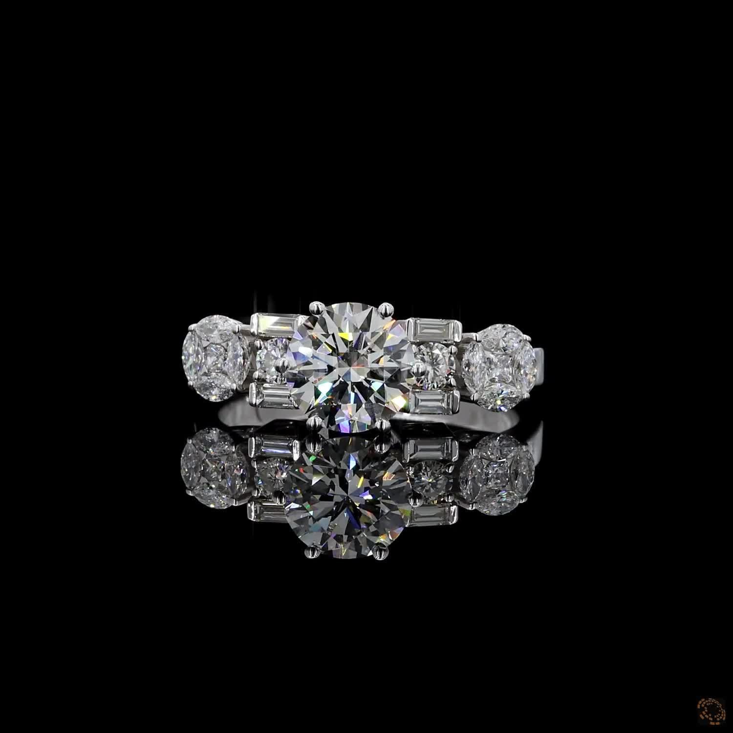Illusion Set Multi-Shape Diamond Statement Ring – view 3