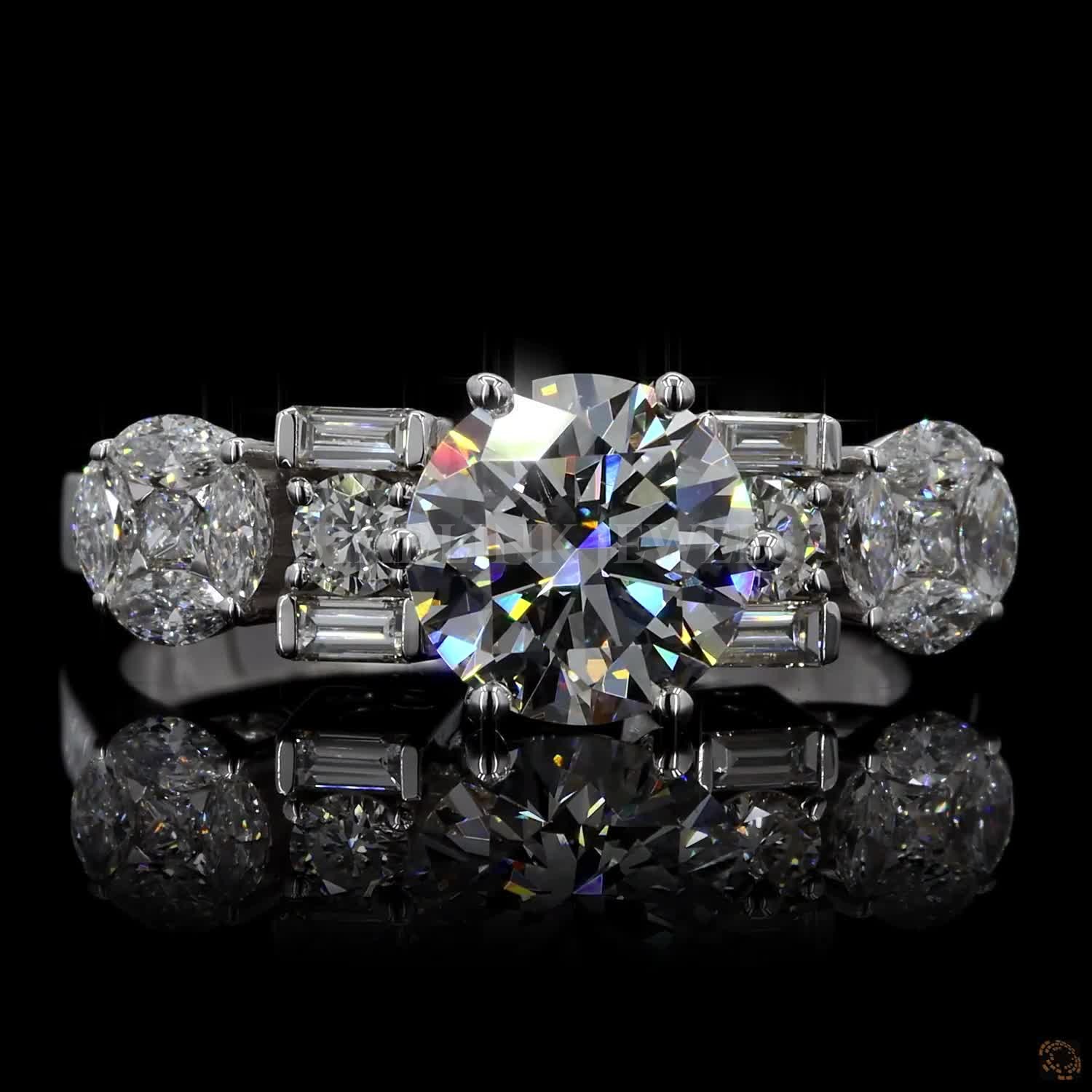 Illusion Set Multi-Shape Diamond Statement Ring – view 4